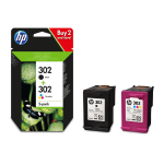 Hp 302 2-Pack X4D37Ae Black + Tri-Color Cartuccia Originale