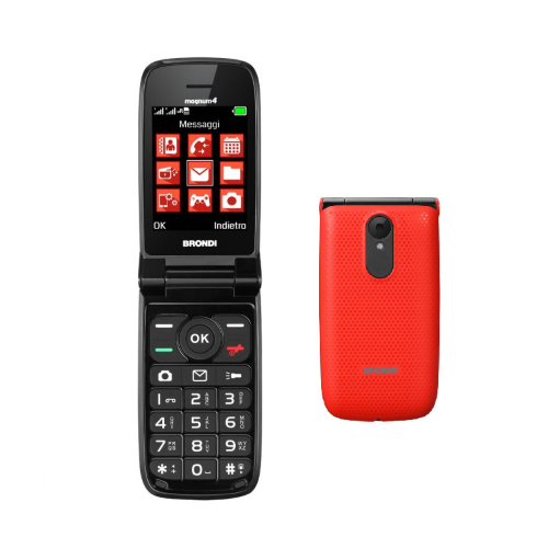 BRONDI | Cellulare Per Anziani Amico Chic Tasti Grandi Tasto SOS Dual Sim  Nero