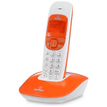 Brondi Nice Bianco/Arancio Telefono Cordless Vivavoce Eco Dect Sveglia