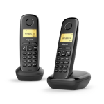 Gigaset A170 Duo Nero Telefono Cordless Doppio Funzione Sveglia