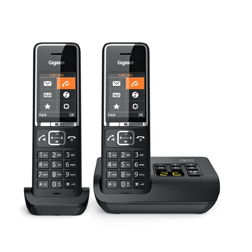 GIGASET Gigaset Comfort 550A Duo Nero Telefono Cordless Doppio Segreteria  Vivavoce Presa Cuffie