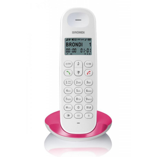 BRONDI Brondi Lotus Bianco/Magenta Telefono Cordless Eco Dect Dect Gap  Sveglia