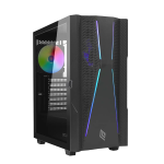 Noua Diamond C101 Case Mid Tower Nero Pannello Vetro Temperato Ventola Argb Strip Led