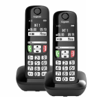 Gigaset E270 Duo Nero Telefono Cordless Senior Doppio Vivavoce Tasti Grandi