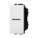 Ettroit Deviatore Unipolare Assiale 16A Serie Space Bianco Lb0701 Compatibile Bticino Living