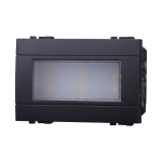 Ettroit Lampada Segnapasso 3 Posti LED 220V On/Off 3000Ã‚Â°K Serie Space Nero Ln0323 Compatibile Bticino Living