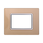 Ettroit Placca In Vetro 3 Moduli Serie Space Oro Ln84311 Compatibile Bticino Living
