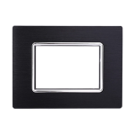 Ettroit Placca In Alluminio 3 Moduli Serie Space Nero Ln86302