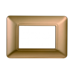 Ettroit Placca In Plastica 3 Moduli Serie Solar Oro Mt83311 Compatibile Bticino Matix