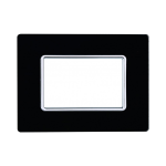 Ettroit Placca In Vetro 3 Moduli Serie Solar Nero Mt84302 Compatibile Bticino Matix