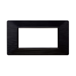 Ettroit Placca In Plastica 4 Moduli Serie Starlight Nero Satinato Ev85414 Compatibile Vimar Plana