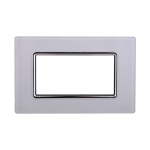 Ettroit Placca In Vetro 4 Moduli Serie Space Bianco Ln84401 Compatibile Bticino Living