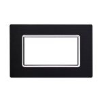 Ettroit Placca In Alluminio 4 Moduli Serie Space Nero Ln86402 Compatibile Bticino Living