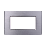 Ettroit Placca In Alluminio 4 Moduli Serie Space Silver Lucido Ln86417