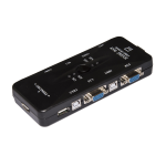 Switch Kvm Manuale Per 4 Pc Usb/Vga Con 1 Mouse, 1 Tastiera Usb E 1 Monitor Vga Con Cavi Inclusi