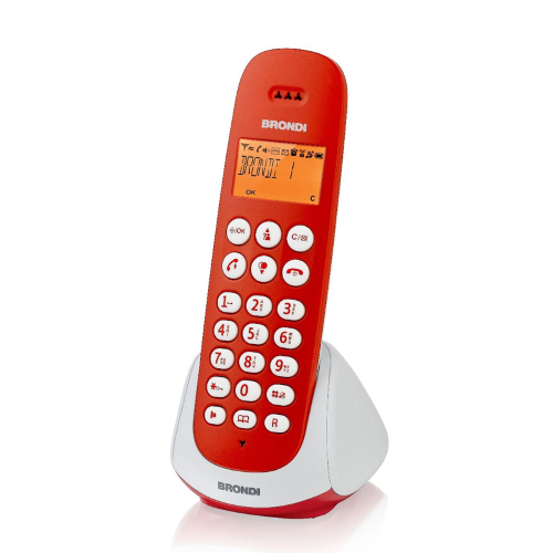 BRONDI Brondi Adara (Rosso/Bianco) - Telefono Cordless - Vivavoce