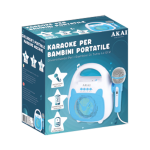 Karaoke Portatile Per Bambini Akai Akbt23 Mini Rosa E Celeste