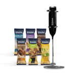 Borbone Kit Degustazione Solubili - 1 Frullino Elettrico + 6 Stick Assortiti  (Amorlatte - Ginseng - Superciock - Orzo - Nocciola - Te' Al Limone)