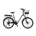 Lancia Y Incanto (Ln-Bi-220001) City E-Bike (Grigio) Bicicletta Elettrica Ruote 26"X1.50" Motore Bafang 250W 36V Batteria  36V 10.4Ah Telaio In Alluminio Forcella Ammortizzata Autonomia Fino Ad 70Km