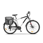 Lancia Estro (Ln-Bi-220002) City E-Bike (Nero/Bianca) Bicicletta Elettrica Ruote 28"X1.50" Motore Bafang 250W 36V Batteria  36V 10.4Ah Telaio In Alluminio Forcella Ammortizzata Autonomia Fino Ad 70Km Borse Laterali Posteriori Incluse