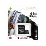 Kingston Canvas Select Plus 64Gb Sdcs2/64Gb Micro Sd 64Gb + Adattatore Sd