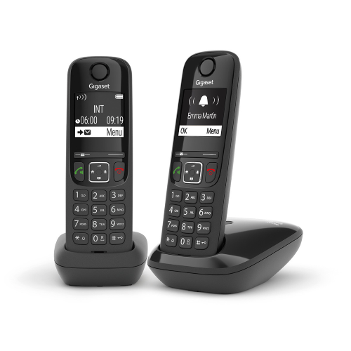 GIGASET Gigaset As690 Duo Nero Telefono Cordless Doppio Vivavoce