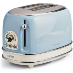 Ariete Toaster Vintage Celeste 0155/05 Tostapane Elettrico In Metallo 6 Livelli Doratura Espulsione Automatica 810W