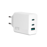 Vultech Cc-367Pdcugwh Caricatore Universale 2 Porte Type-C + 1 Porta Usb Pd67 Qc 3.0 Gan 67W Pps Bianco Dimensioni Compatte