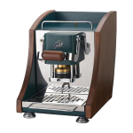 Faber Agenta Mini Macchina Per Caffe' Pressacialda In Ottone Telaio In Metallo British Green E Laterali In Legno