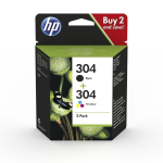 Hp 304 2-Pack 3Jb05Ae Black + Tri-Color Cartuccia Originale