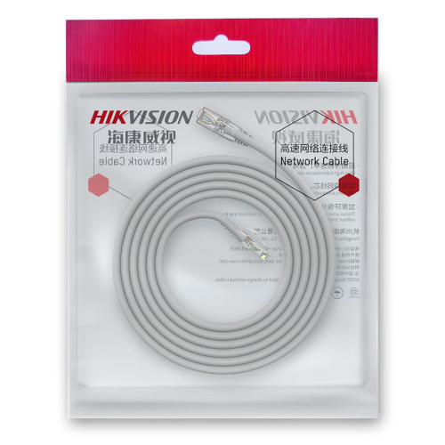 HIKVISION DS-1NP6ADL0-GR-5MT - CAVO LAN U/UTP  WITH 50U GOLD PLATED RJ45 PLUG - 5M - GREY