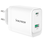 VULTECH CC45-1C1A - CARICATORE UNIVERSALE 1 PT USB-C + 1 PT USB-A GAN 45W