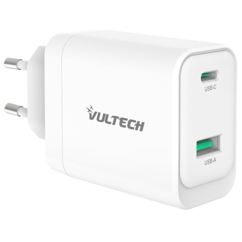 VULTECH CC45-1C1A - CARICATORE UNIVERSALE 1 PT USB-C + 1 PT USB-A GAN 45W