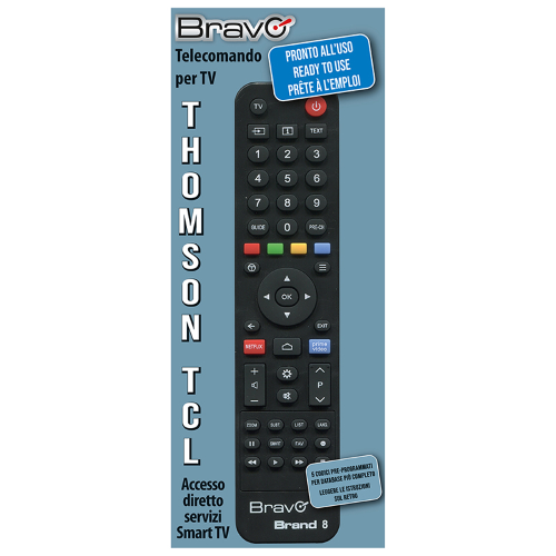 BRAVO BRAND 8 (90202068) - TELECOMANDO COMPATIBILE PER TV THOMSON