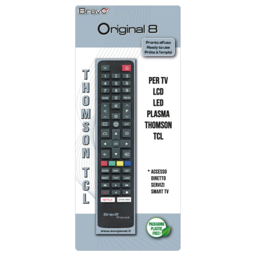 BRAVO ORIGINAL 8 (90202054) - TELECOMANDO COMPATIBILE FEDELMENTE RIPRODOTTO PER TV THOMSON