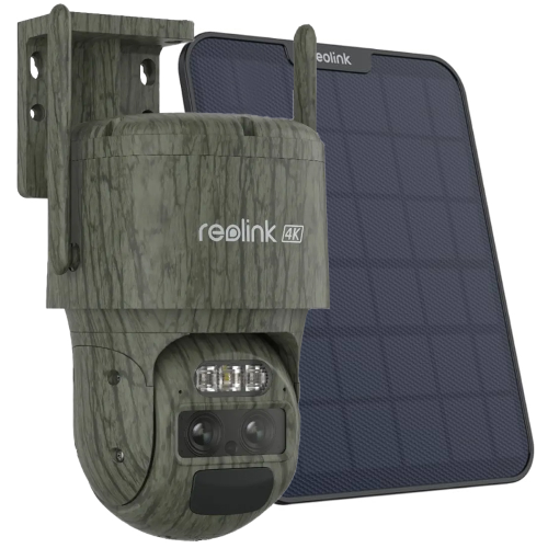 REOLINK TRACKMIX SERIES G770-C + PANNELLO SOLARE (CAMO) (B4GTMXPT4K09SPC) - TELECAMERA MOTORIZZATA 4G LTE 4K A BATTERIA