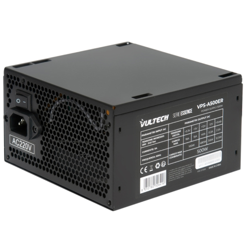 VULTECH VPS-A500ER - ALIMENTATORE ATX 500W CON VENTOLA DA 12CM TERMOREGOLATA