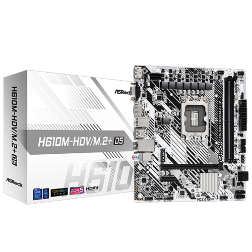 ASROCK H610M-HDV/M.2+ D5 - MAINBOARD MICRO ATX - DDR5 - SOCKET 1700