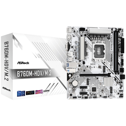 ASROCK B760M-HDV/ M.2 - MAINBOARD MICRO ATX - DDR5 - SOCKET 1700 - VGA + DP + HDMI