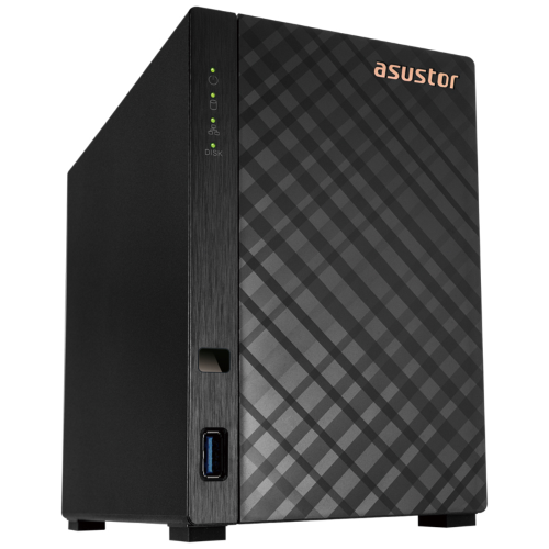 ASUSTOR DRIVESTOR 2 (AS1202T) - 2 BAY TOWER NAS, QUAD-CORE 1.7GHZ CPU, 2.5GBE PORT, 1GB DDR4, 3X USB 3.0 (DISKLESS)