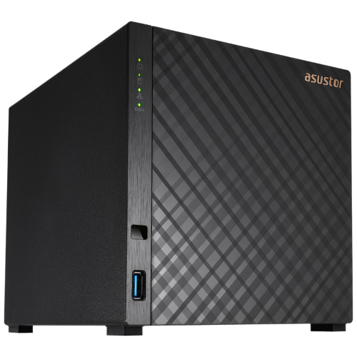 ASUSTOR DRIVESTOR 4 (AS1204T) - 4 BAY TOWER NAS, QUAD-CORE 1.7GHZ CPU, 2.5GBE PORT, 1GB DDR4, 3X USB 3.0 (DISKLESS)