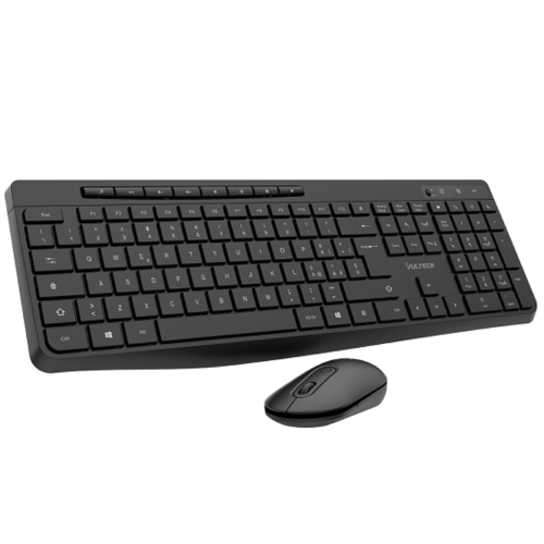 VULTECH KM-841W - KIT TASTIERA E MOUSE WIRELESS - LOW PROFILE - TASTI FUNZIONALI