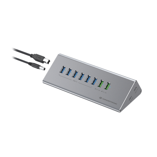 CONCEPTRONIC HUBBIES18G - HUB USB-A CHARGER 10-IN-1 60W 8-PT USB-A 3.0 + 2-PT USB-C 3.0