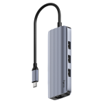 CUDY UH606 - HUB USB 6-IN-1 WITH GBE E 4K 60HZ HDMI