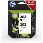 Hp 303 2-Pack 3Ym92Ae Black + Tri-Color Cartuccia Originale