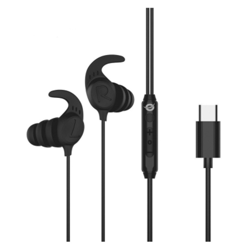 CONCEPTRONIC BRENDAN05B - AURICOLARI IN-EAR EAR-HOOKS - BLACK - USB-C