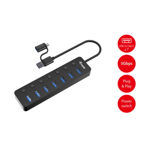 EQUIP 128965 - HUB USB-A/C 7-PT USB-A 3.2 CON POWER SWITCH
