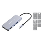 CONCEPTRONIC DONN20G - DOCKING STATION 10-IN-1 USB-C (M) 3.2 / HDMI, VGA, USB-A 5GBPS, USB-C 5GBPS, SD, TF/MICROSD, AUDIO, GBE, 100W USB PD