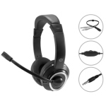 CONCEPTRONIC POLONA02BA - CUFFIE OVEREAR - MICROFONO - CONTROLLO VOLUME - JACK 3.5 + SPLIT CABLE