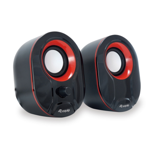EQUIP 245332 - SPEAKER 2.0 - 6W - USB-A POWER - BLACK / RED